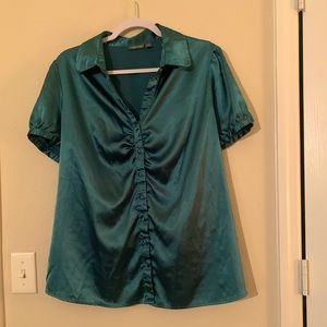 Apt 9 Green/Teal Button Down Work Blouse